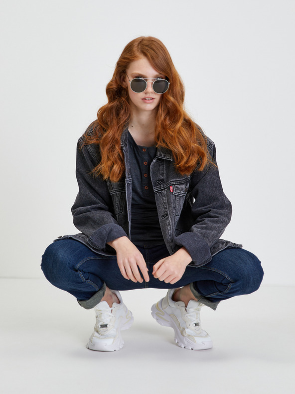 Sam 73 Tmavě šedé žíhané dámské tričko SAM 73