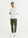 Celio Bílé pánské basic tričko s kapsou Celio
