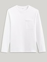 Celio Bílé pánské basic tričko s kapsou Celio