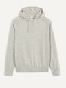 Celio Světle šedá pánská basic mikina s kapucí Celio