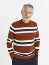 Celio Bílo-červený pánský pruhovaný svetr Celio