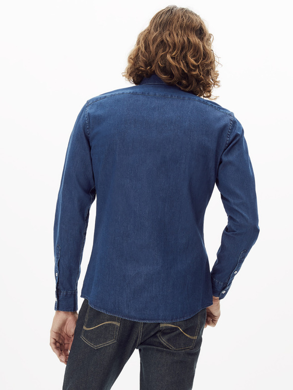 Celio Tmavě modrá džínová košile Celio Rasol