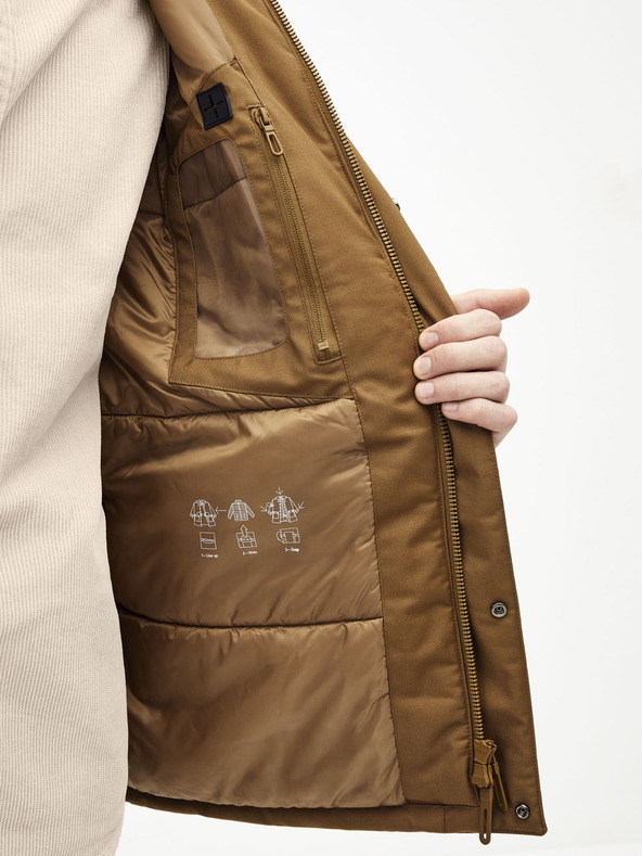 Celio Hnědá bunda Celio Supheat