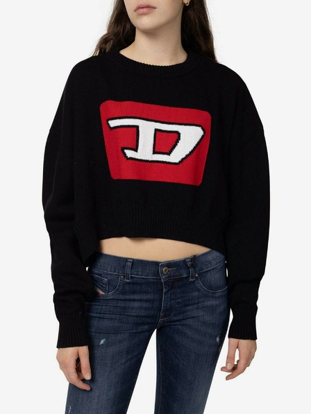 Diesel Černý dámský vzorovaný cropped svetr Diesel