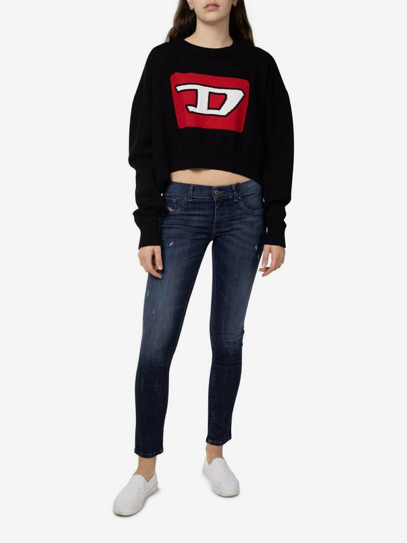 Diesel Černý dámský vzorovaný cropped svetr Diesel