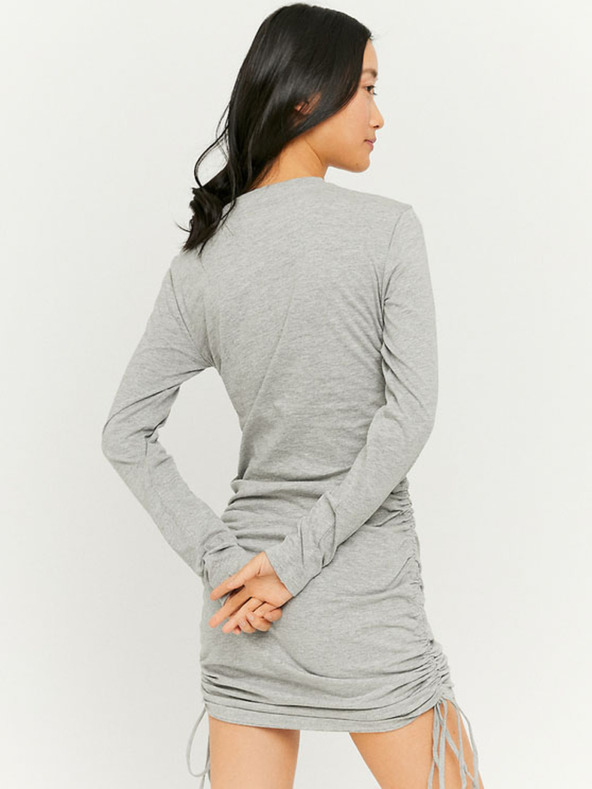 TALLY WEiJL Světle šedé pouzdrové minišaty se stahováním na bocích TALLY WEiJL