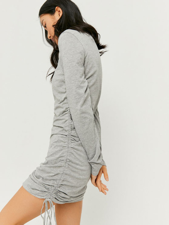 TALLY WEiJL Světle šedé pouzdrové minišaty se stahováním na bocích TALLY WEiJL