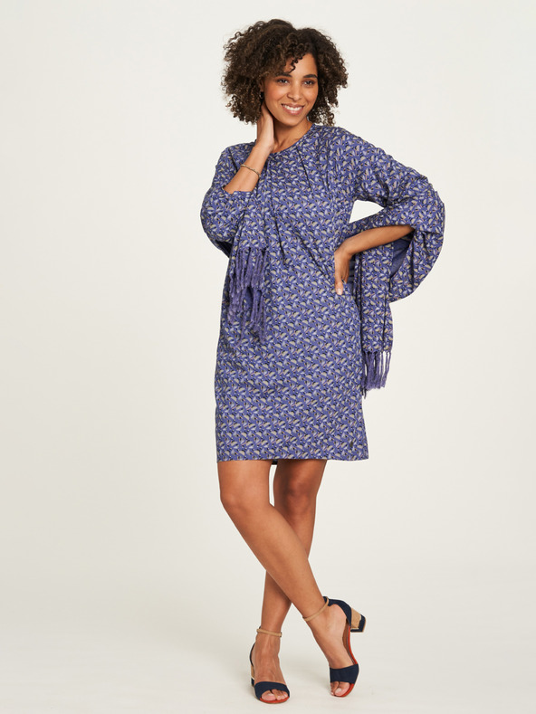 Tranquillo Fialové  dámské vzorované šaty Tranquillo