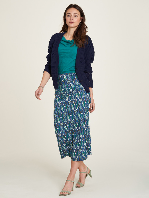 Tranquillo Modrá dámská květovaná variabilní sukně Tranquillo
