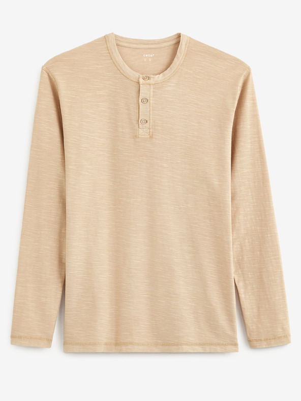 Celio Béžové pánské tričko Celio Venerable