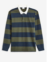 Celio Modro-zelené pánské pruhované polo tričko Celio Verugby