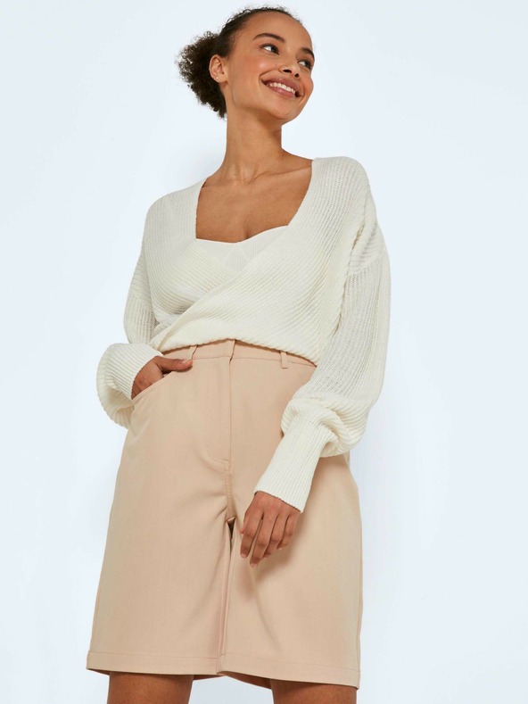 Noisy May Béžové široké kraťasy Noisy May Drew