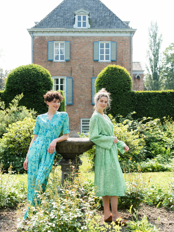 PiP studio Zelený dámský pyžamový overal PiP studio Tokyo Blossom Green