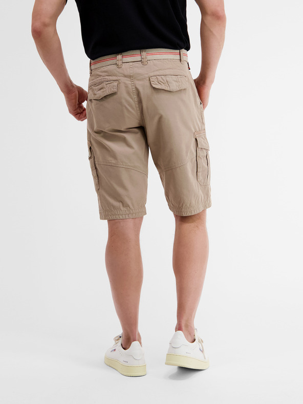 LERROS Béžové pánské kraťasy s páskem LERROS