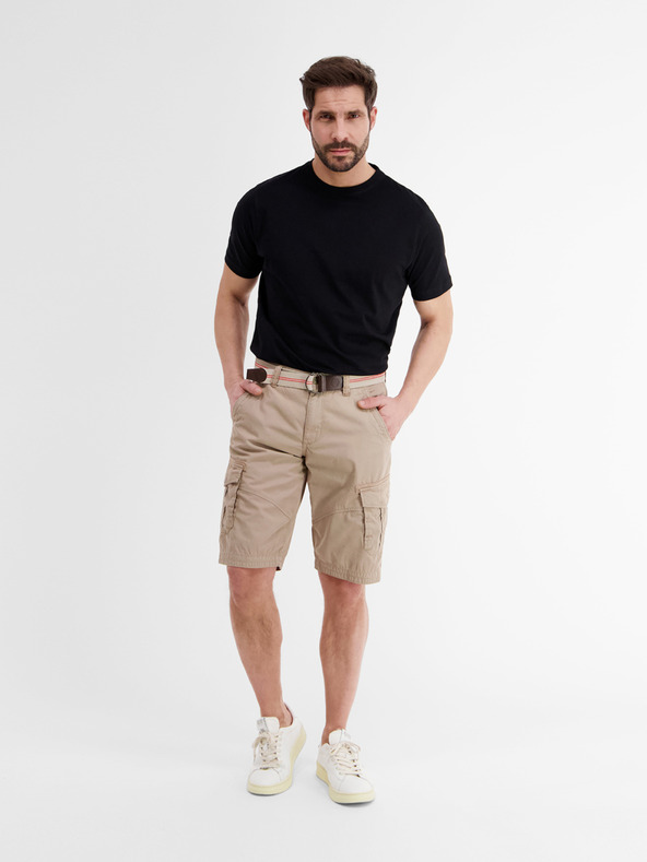 LERROS Béžové pánské kraťasy s páskem LERROS