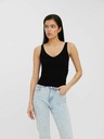 Vero Moda Černé žebrované basic tílko VERO MODA Glory