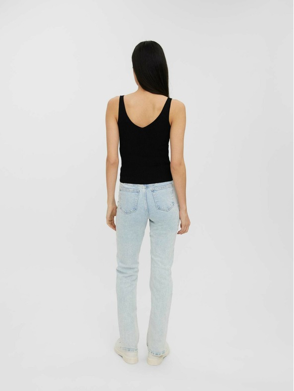 Vero Moda Černé žebrované basic tílko VERO MODA Glory