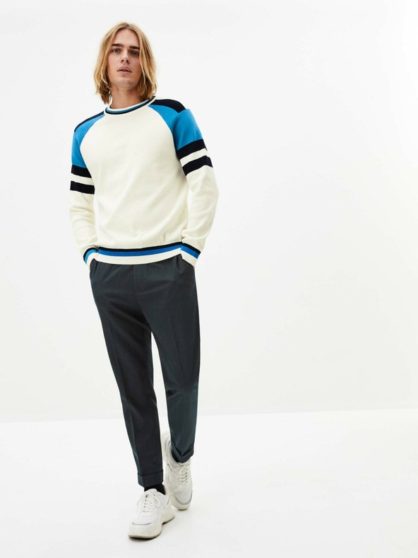 Celio Modro-bílý pánský svetr Celio Peswiss