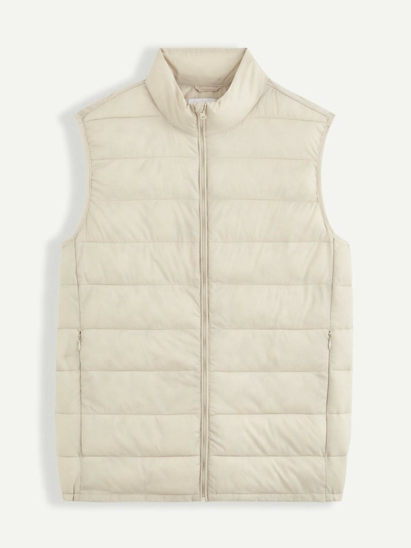 Celio Béžová pánská prošívaná vesta Celio Bulock