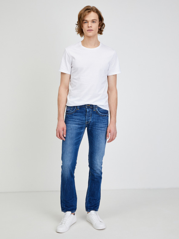 Pepe Jeans Tmavě modré pánské straight fit džíny Pepe Jeans Cash