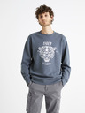 Celio Modrá pánská mikina s potiskem Celio Begrif