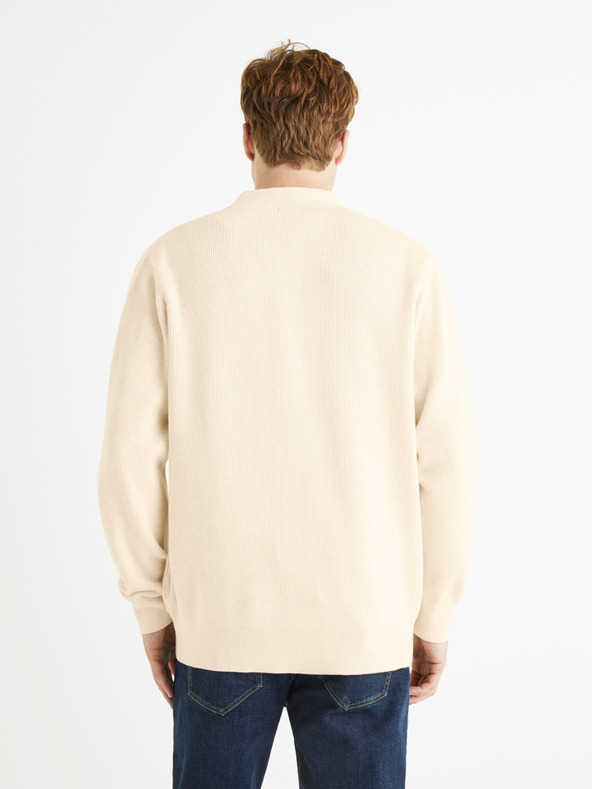 Celio Krémový pánský kardigan Celio