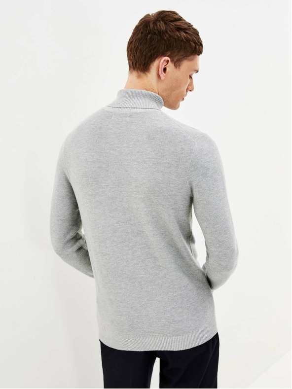 Celio Světle šedý pánský basic rolák Celio Pewave