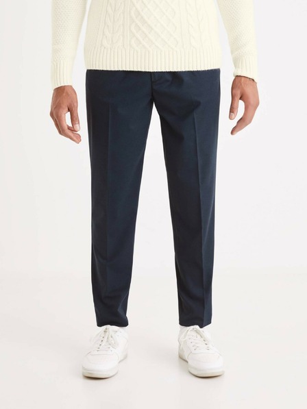 Celio Tmavě modré pánské kalhoty Celio 24H Avocal