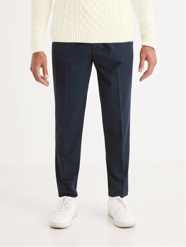 Celio Tmavě modré pánské kalhoty Celio 24H Avocal