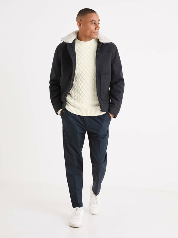 Celio Tmavě modré pánské kalhoty Celio 24H Avocal