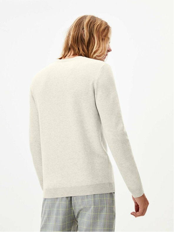 Celio Krémový pánský svetr s nápisem Celio Apeflash