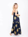 Brakeburn Tmavě modré dámské vzorované maxišaty na ramínka Brakeburn