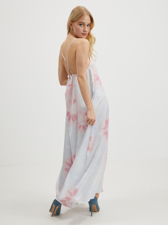 ONLY Růžovo-modré dámské vzorované maxišaty na ramínka ONLY Tina