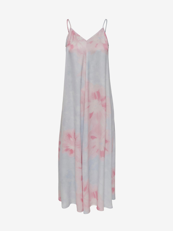 ONLY Růžovo-modré dámské vzorované maxišaty na ramínka ONLY Tina