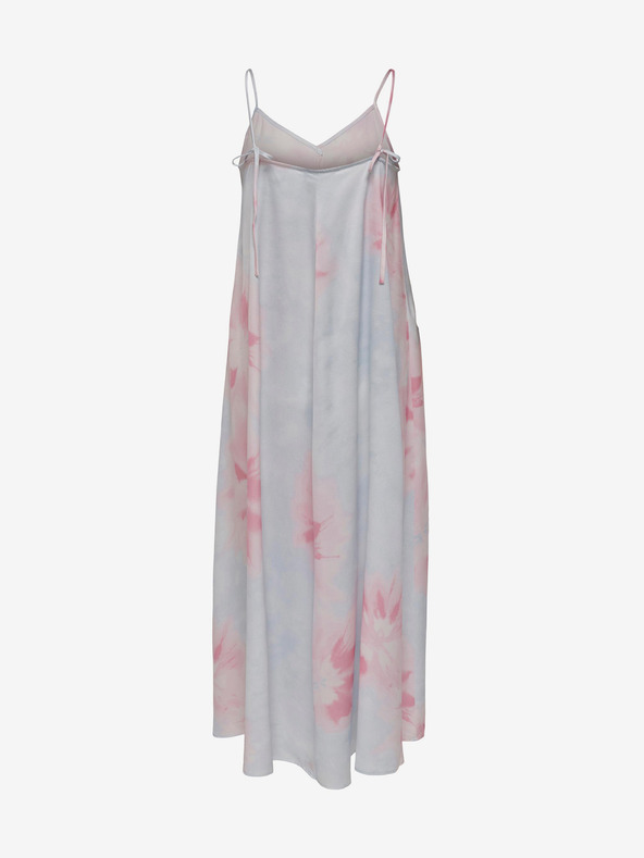 ONLY Růžovo-modré dámské vzorované maxišaty na ramínka ONLY Tina