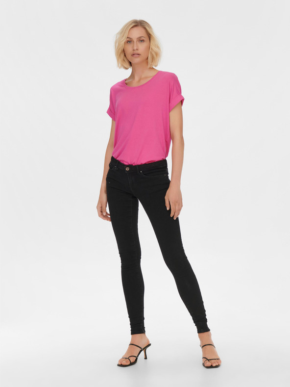 ONLY Tmavě růžové dámské tričko ONLY Moster