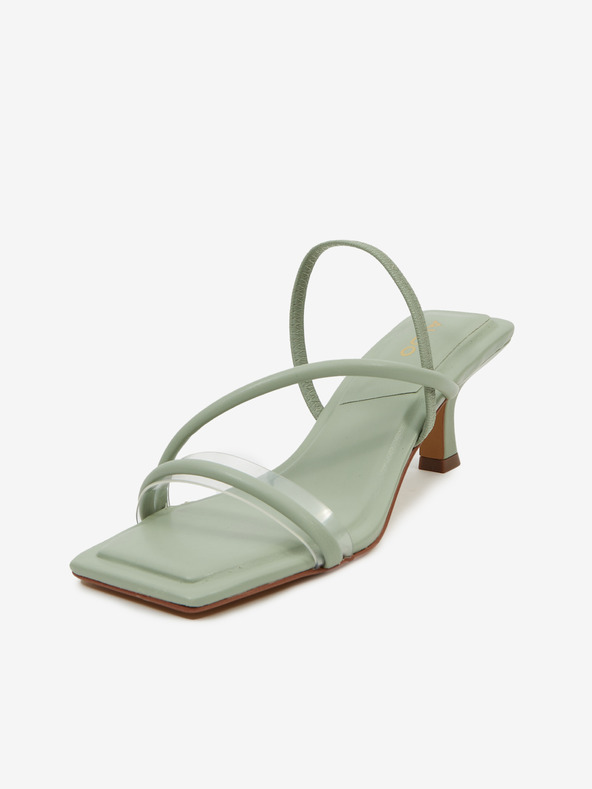 Aldo Světle zelené dámské pantofle na podpatku ALDO Zoebaen