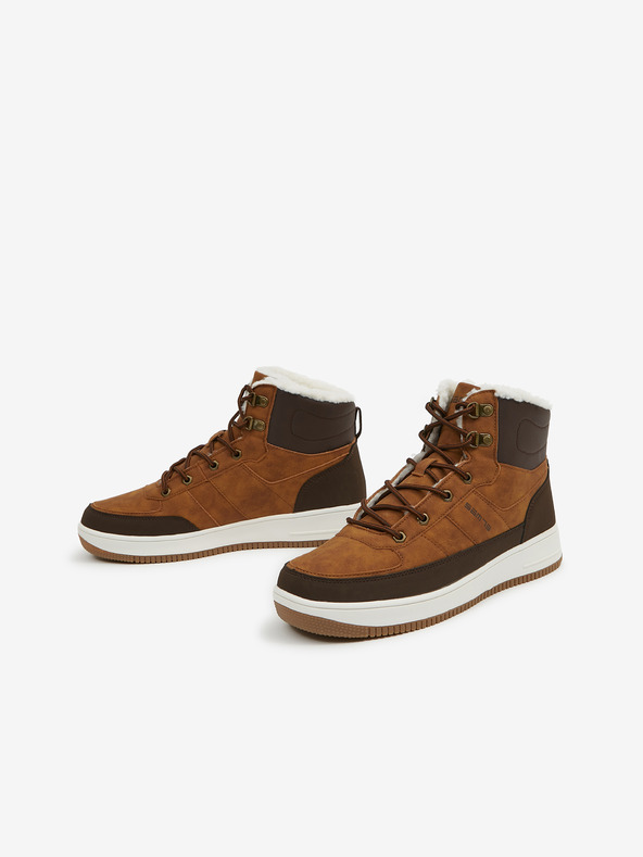 Sam 73 Hnědé zateplené kotníkové tenisky v semišové úpravě SAM 73 Fafter