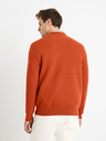 Celio Cihlový pánský basic svetr Celio Beclo