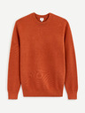 Celio Cihlový pánský basic svetr Celio Beclo