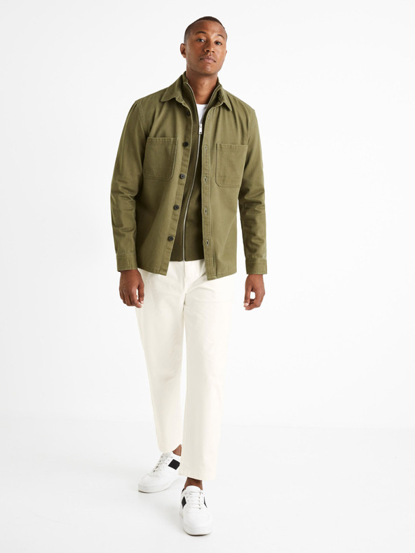 Celio Khaki pánská svrchní košile Celio Camone