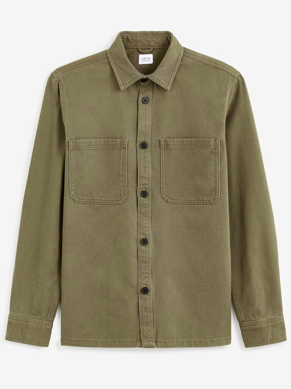 Celio Khaki pánská svrchní košile Celio Camone