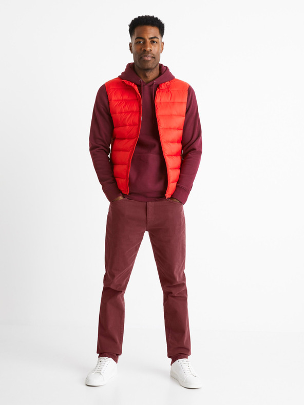 Celio Červená pánská prošívaná vesta Celio Bulock