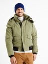 Celio Khaki pánská bunda s kapucí Celio Cuchunky
