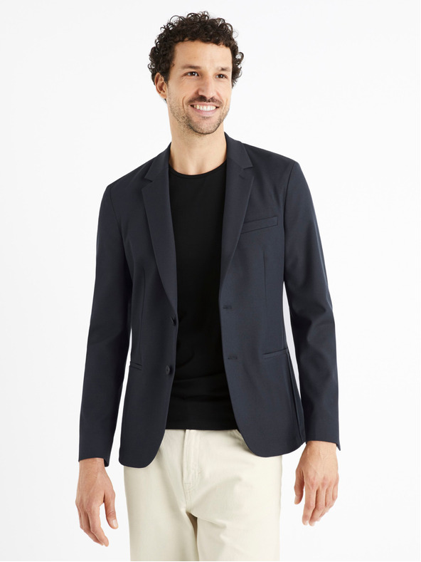 Celio Tmavě modré pánské slim fit sako Celio Cuseverin