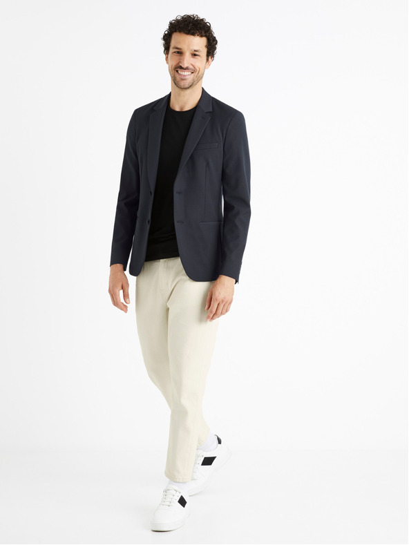 Celio Tmavě modré pánské slim fit sako Celio Cuseverin