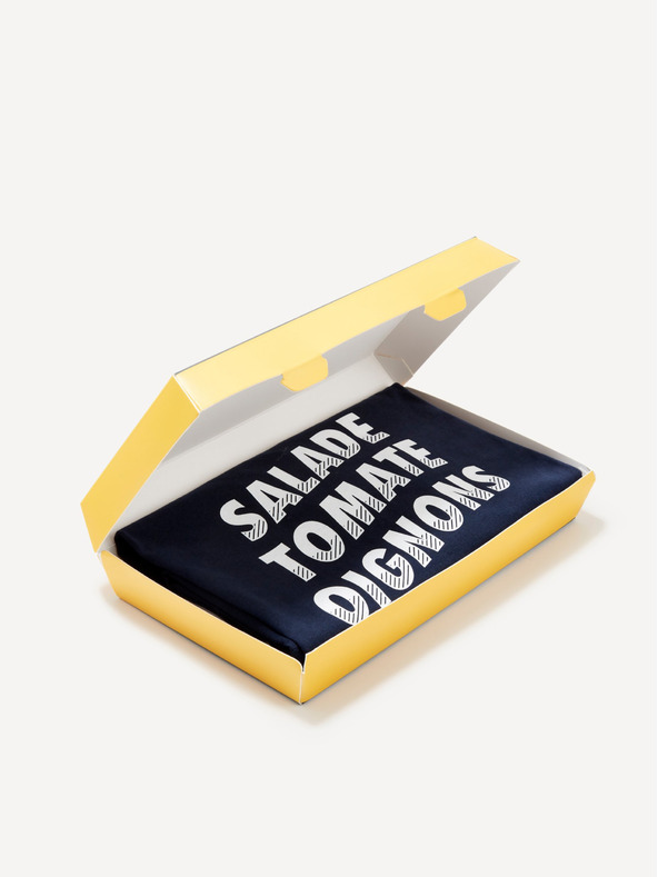 Celio Šedo-modré pánské pyžamo v dárkovém balení Celio Kebab