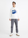 Celio Bílá pánská mikina s kapucí Celio Ceslalom