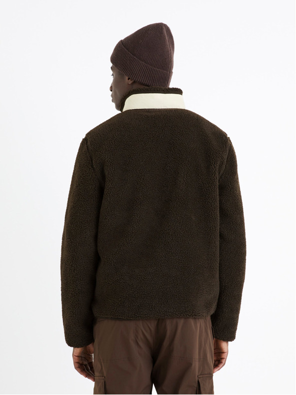 Celio Tmavě hnědá pánská bunda Celio Cucurly