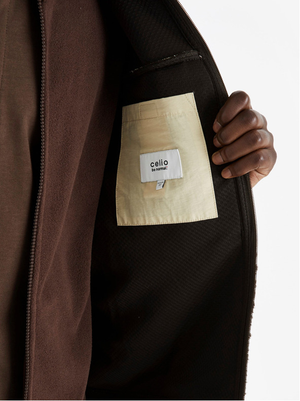 Celio Tmavě hnědá pánská bunda Celio Cucurly